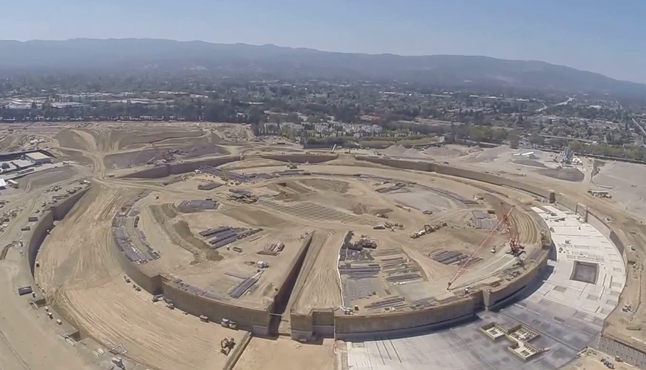 Check out Apple campus construction site, as seen from a drone