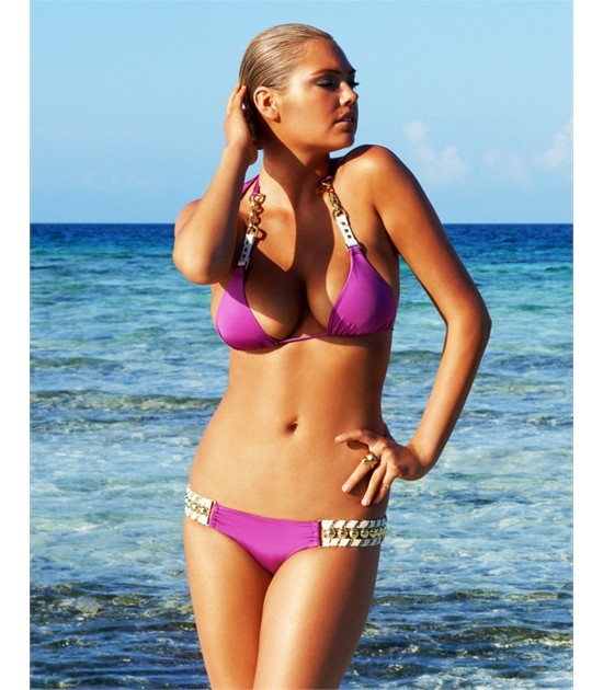 KATE UPTON spicy in a purple Beach Bunny bikini