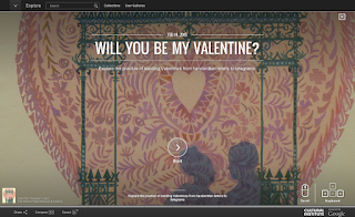 Scritta "Will you be my valentine" su un muro di Museo.