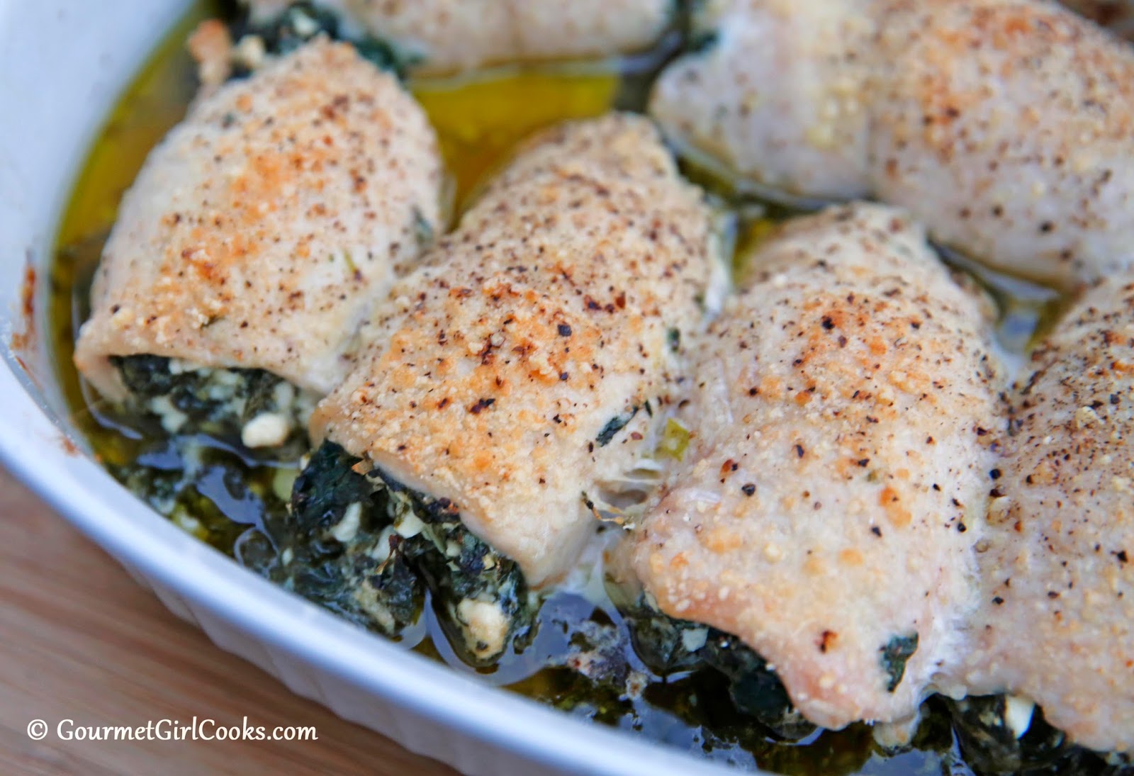 Gourmet Girl Cooks Greek Style Spanakopita Stuffed Chicken Cutlets