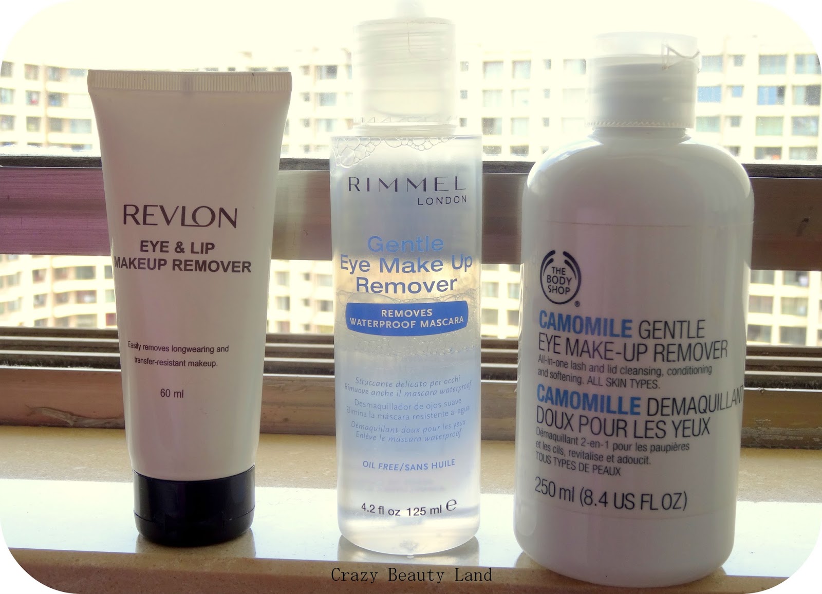 Revlon Eye and Lip Makeup Remover Review, Rimmel Gentle Eye Make Up Remover Oil Free Review, The Body Shop Camomile Gentle Eye Makeup Remover Review