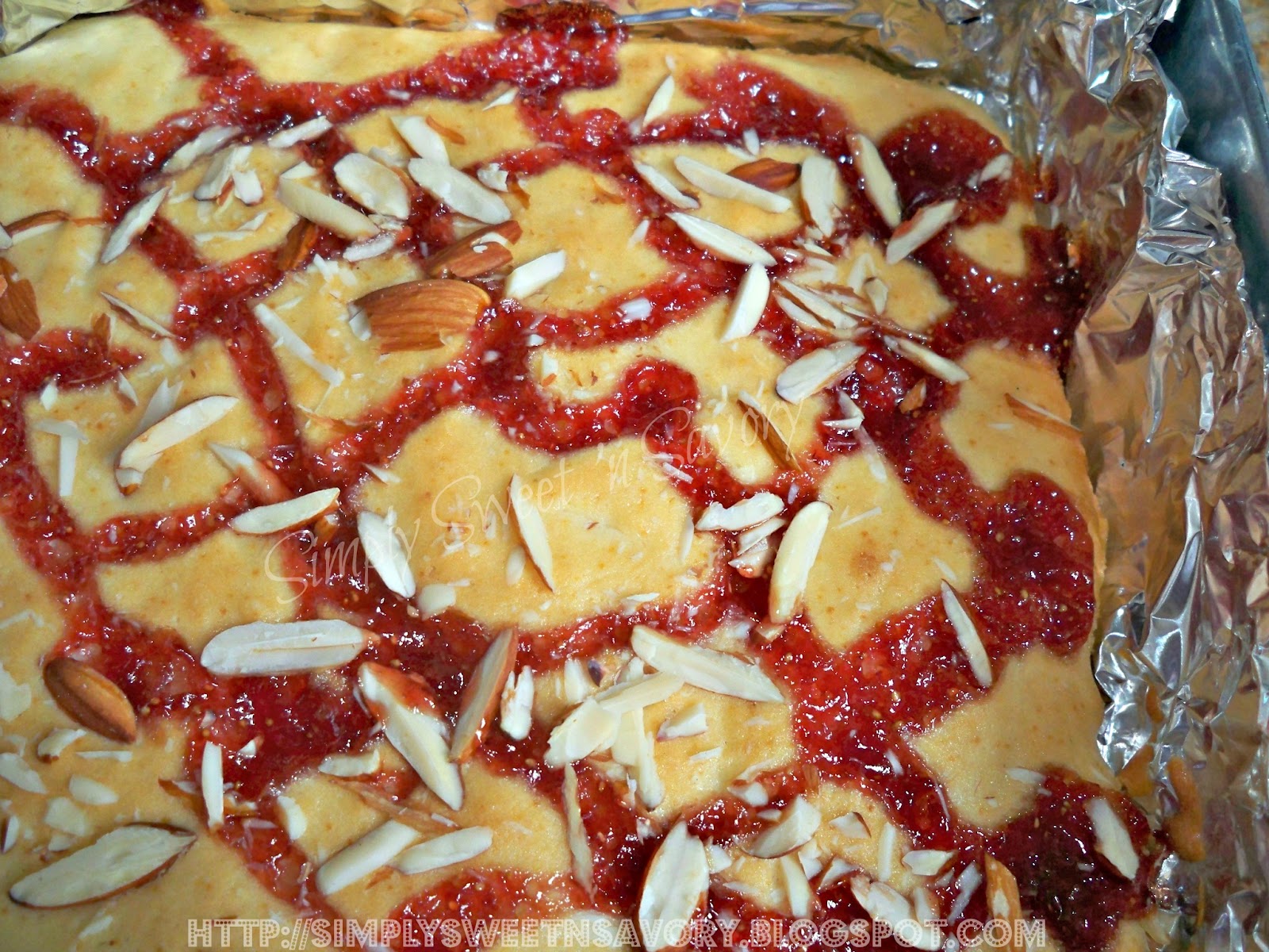 Simply Sweet 'n Savory Strawberry Jam Cake Squares