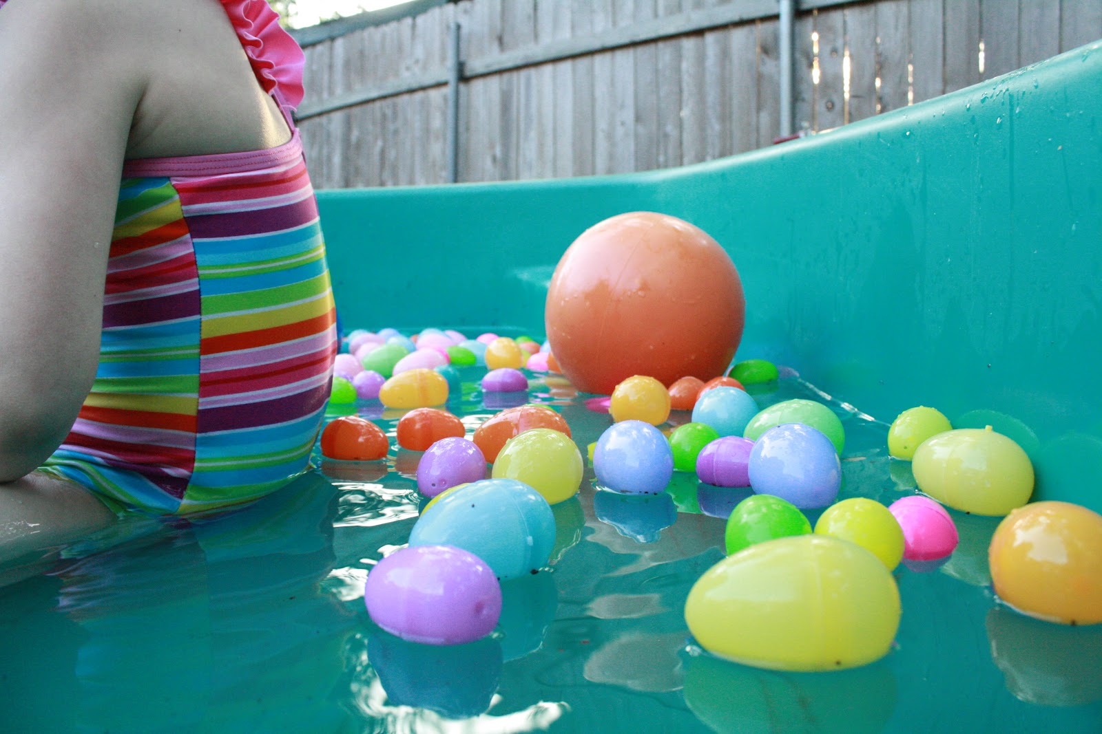 Having Fun at Home Leftover Easter Egg Idea The Pool!