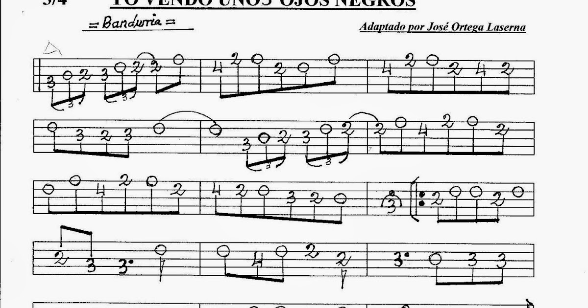 PARTITURAS EN CIFRA PARA BANDURRIA Y LAÚD DE JOSÉ ORTEGA LASERNA YO