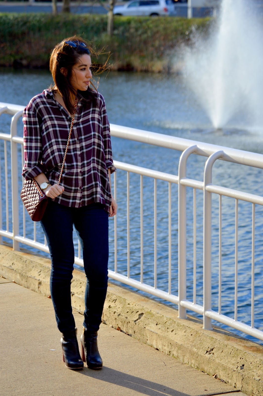 Rosy Outlook SplitBack Plaid