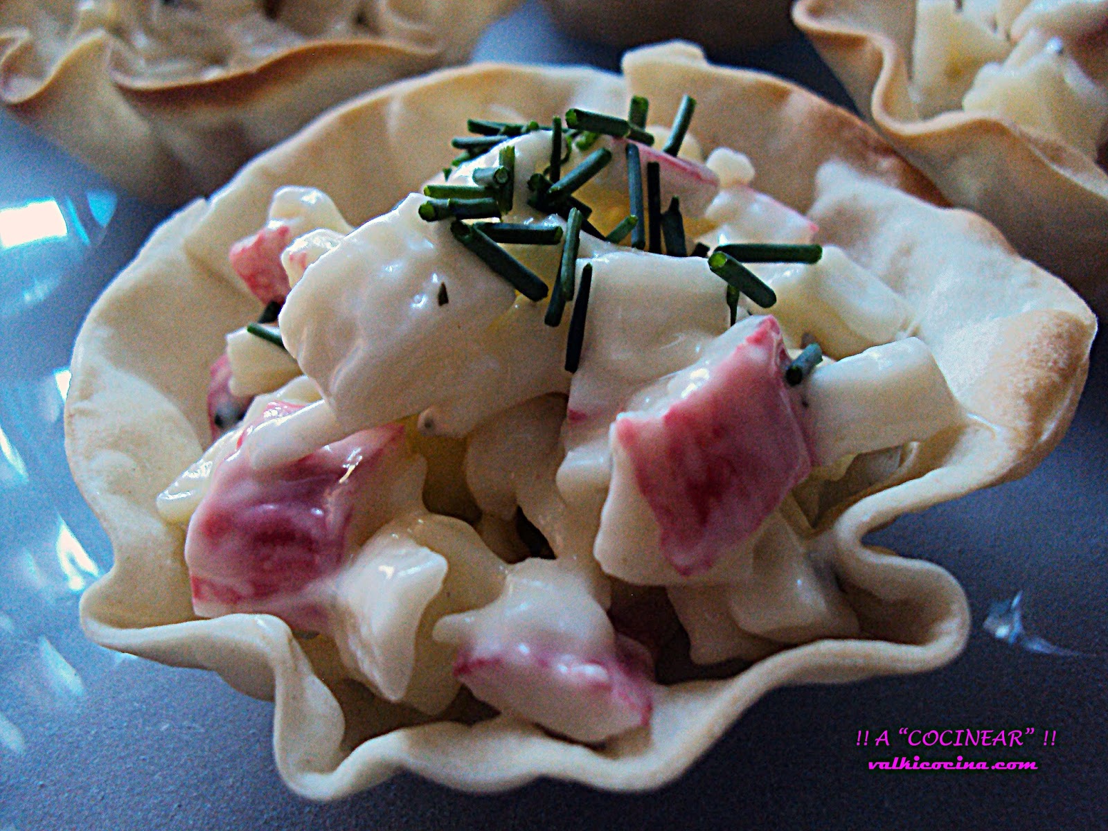 Tartaletas De Cangrejo Con Manzana Y Apio 
