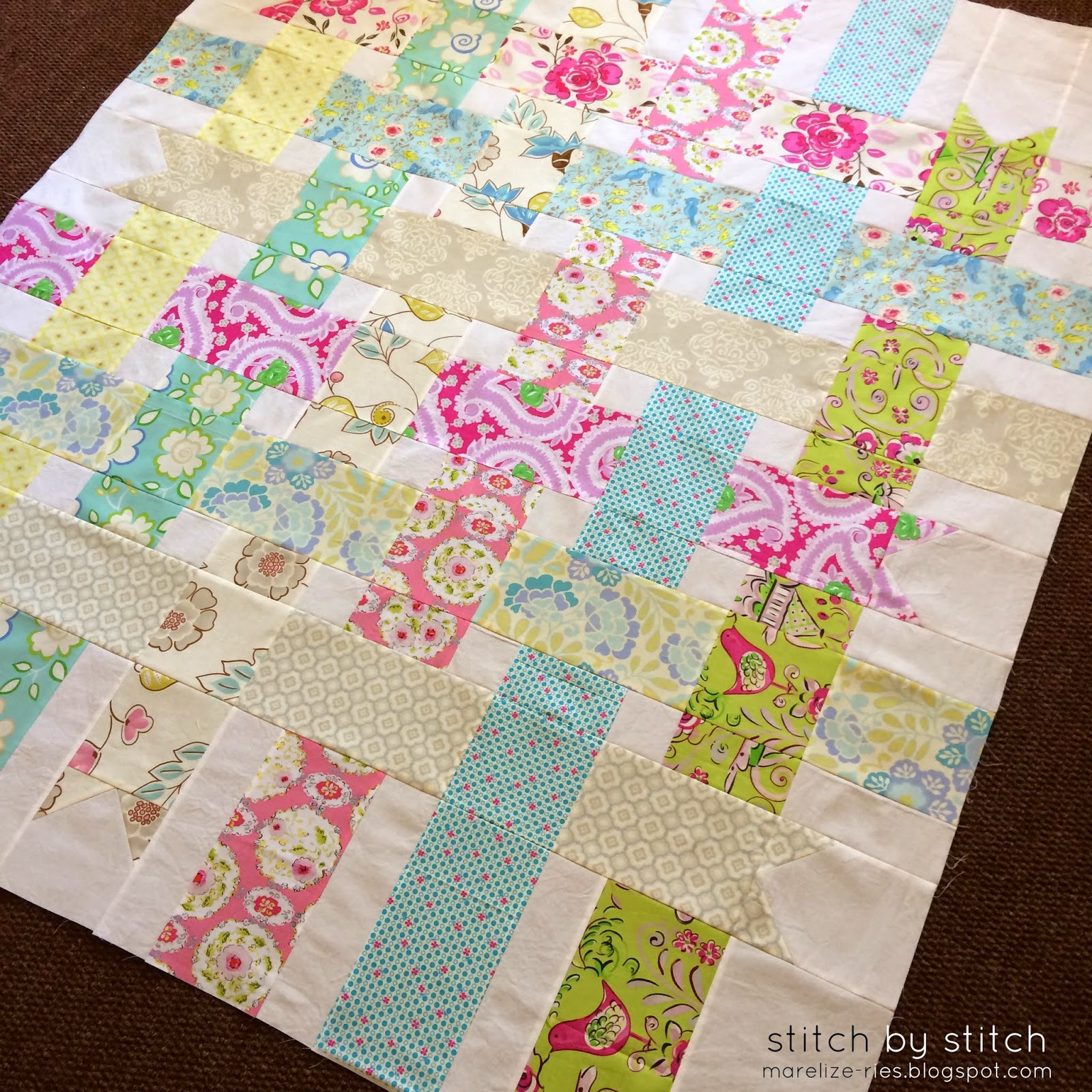 Stitch by Stitch Ribbon Box Quilt WIP