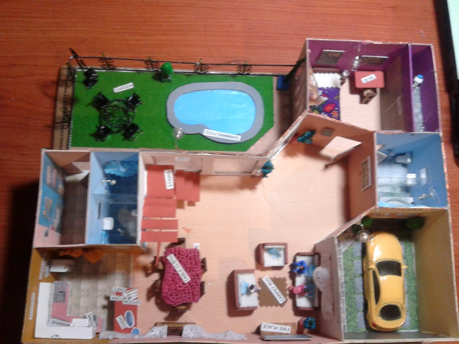 Proyectos, ocios y más: Como Hacer una Maqueta de Casa con jardin y alberca