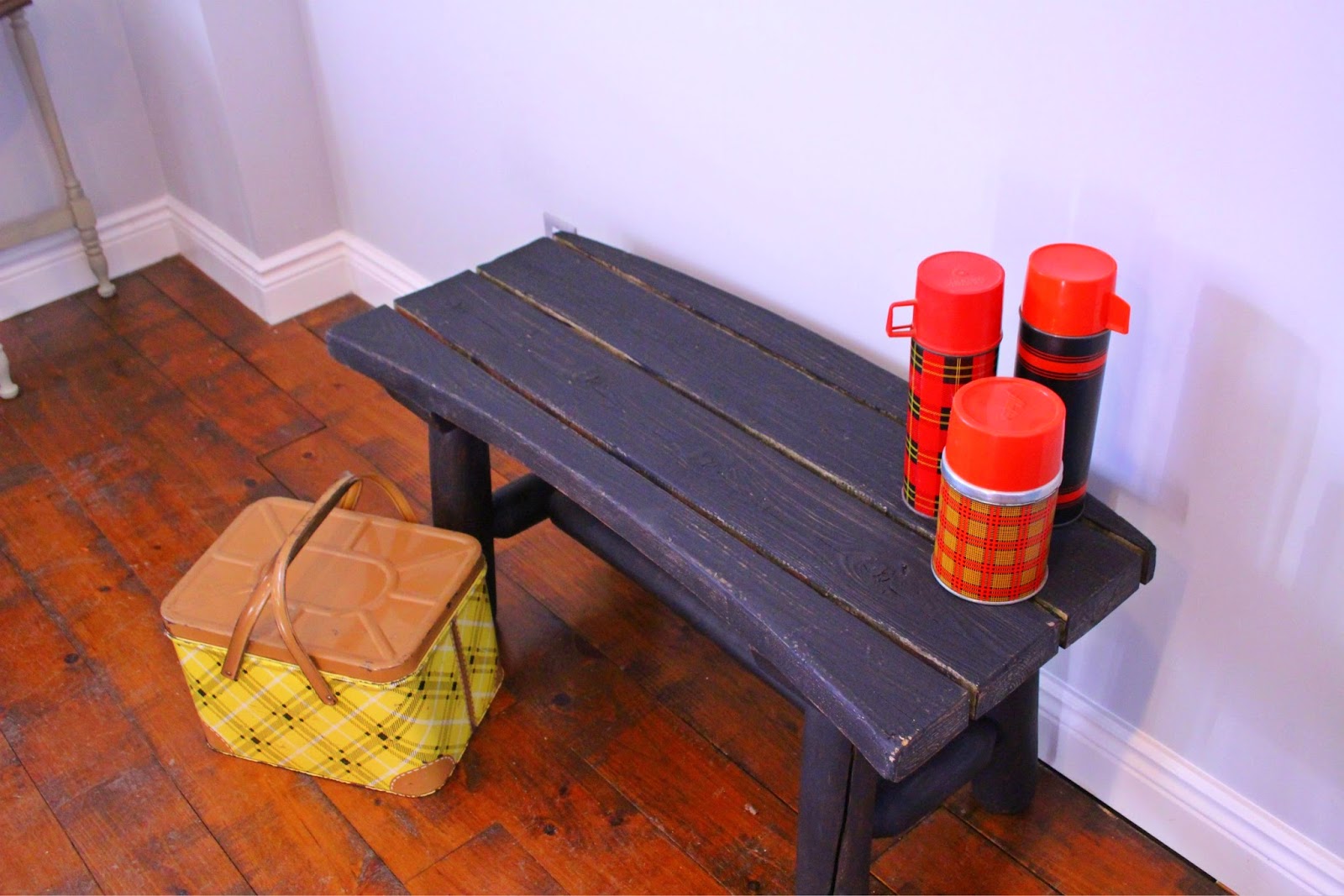 Laurel's Attic Rustic Black Bench SOLD