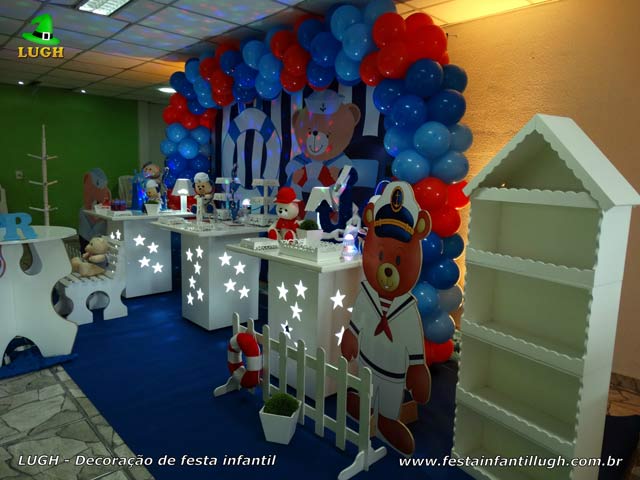 Mesa decorada para aniversário tema Ursinho Marinheiro Mesa decorada para aniversário tema Ursinho Marinheiro - Festa infantil