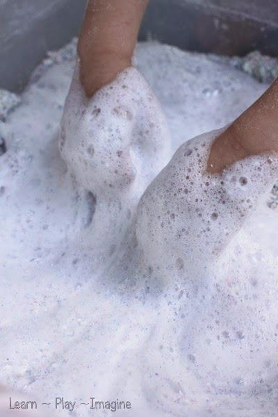 Bubbling foam dough sensory play - three ways to play with this erupting dough!