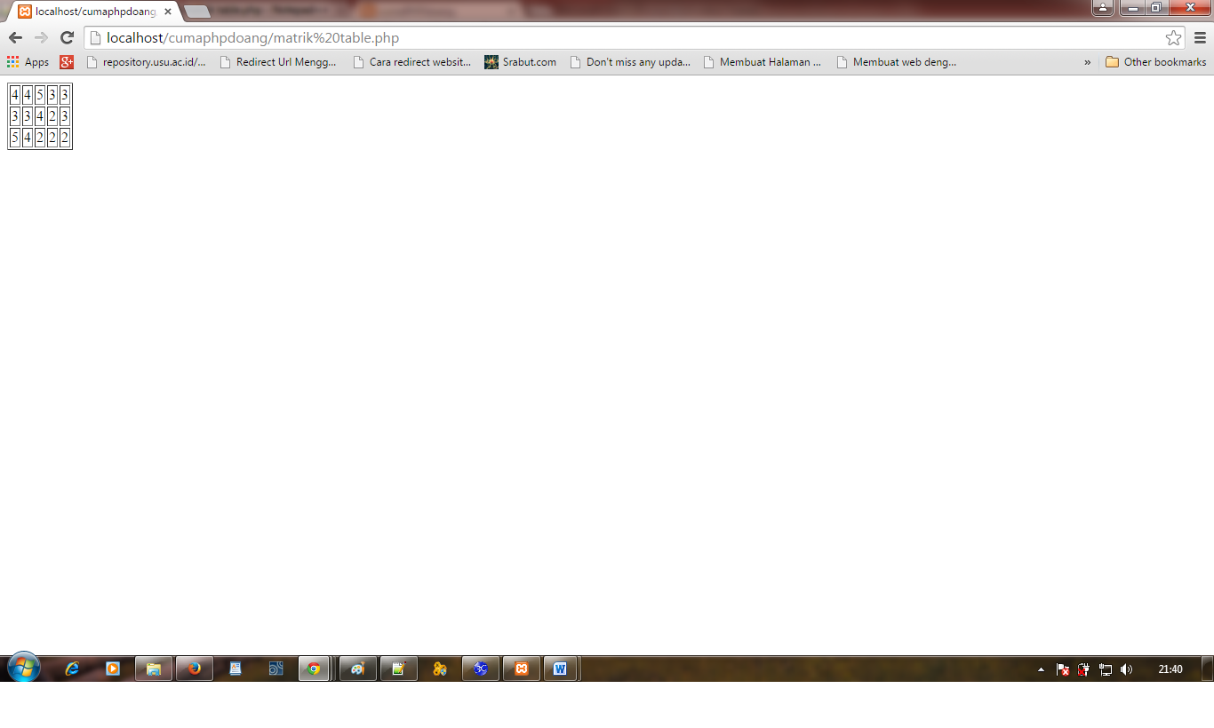 Skrip Code Php Matrik Array Di Dalam Tabel Cumaphpdoang