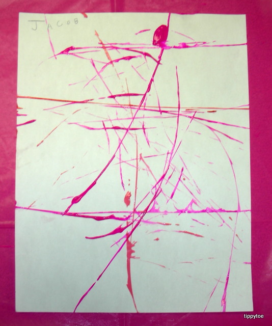 Tippytoe Crafts Dental Floss Painting