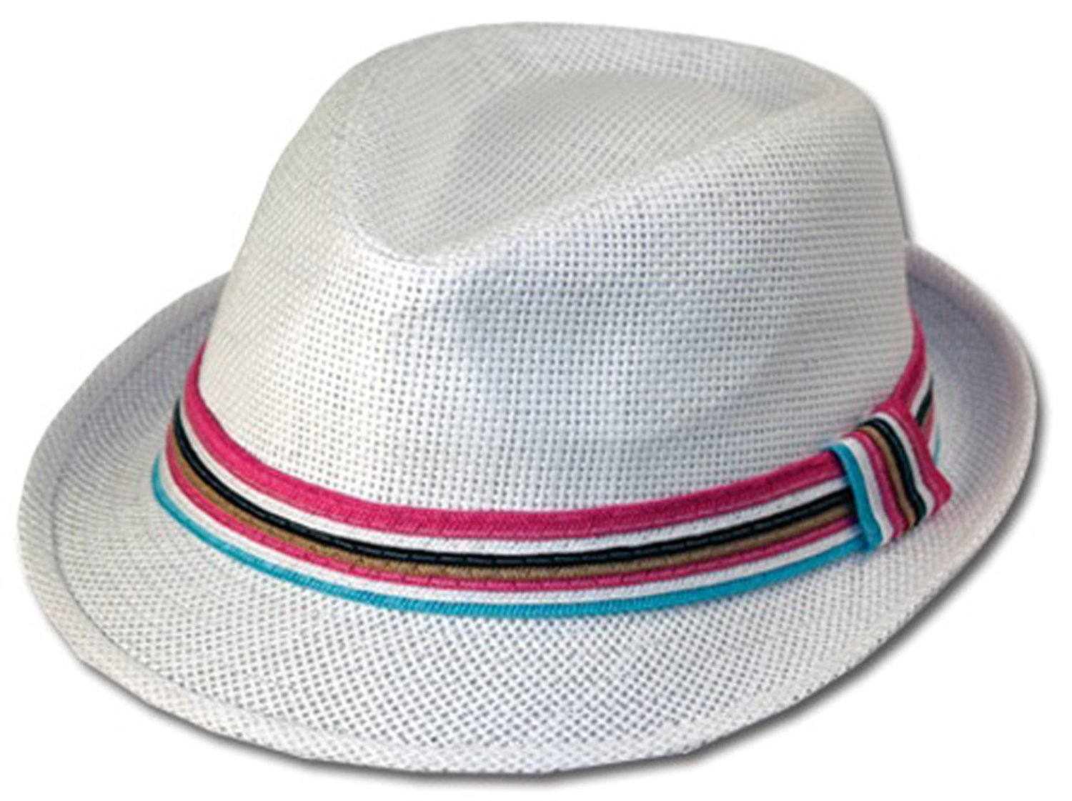 Womens Structured 100 Paper Straw Multicolor Band Fedora Hat straw