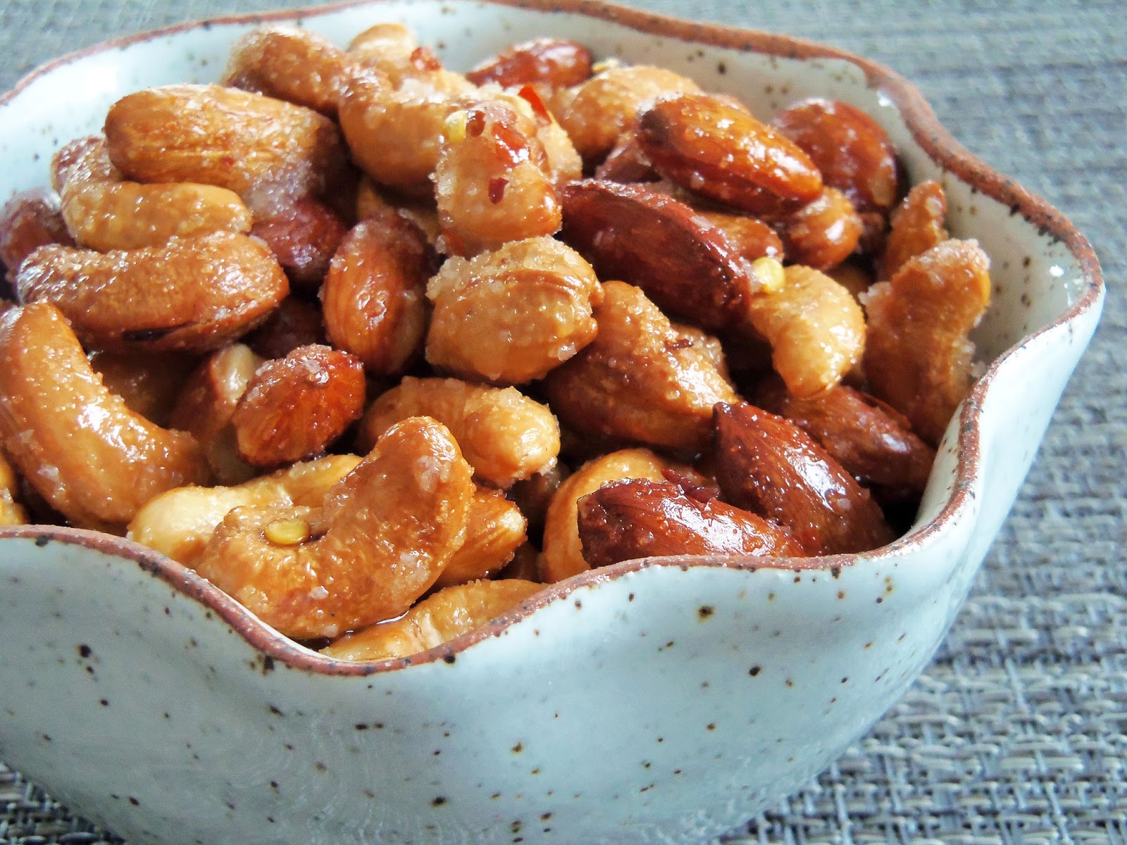 Simply Romanesco Sweet and Spicy Roasted Nuts