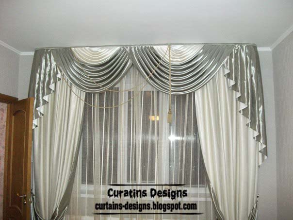 Unique curtains designs, grey and white curtain styles