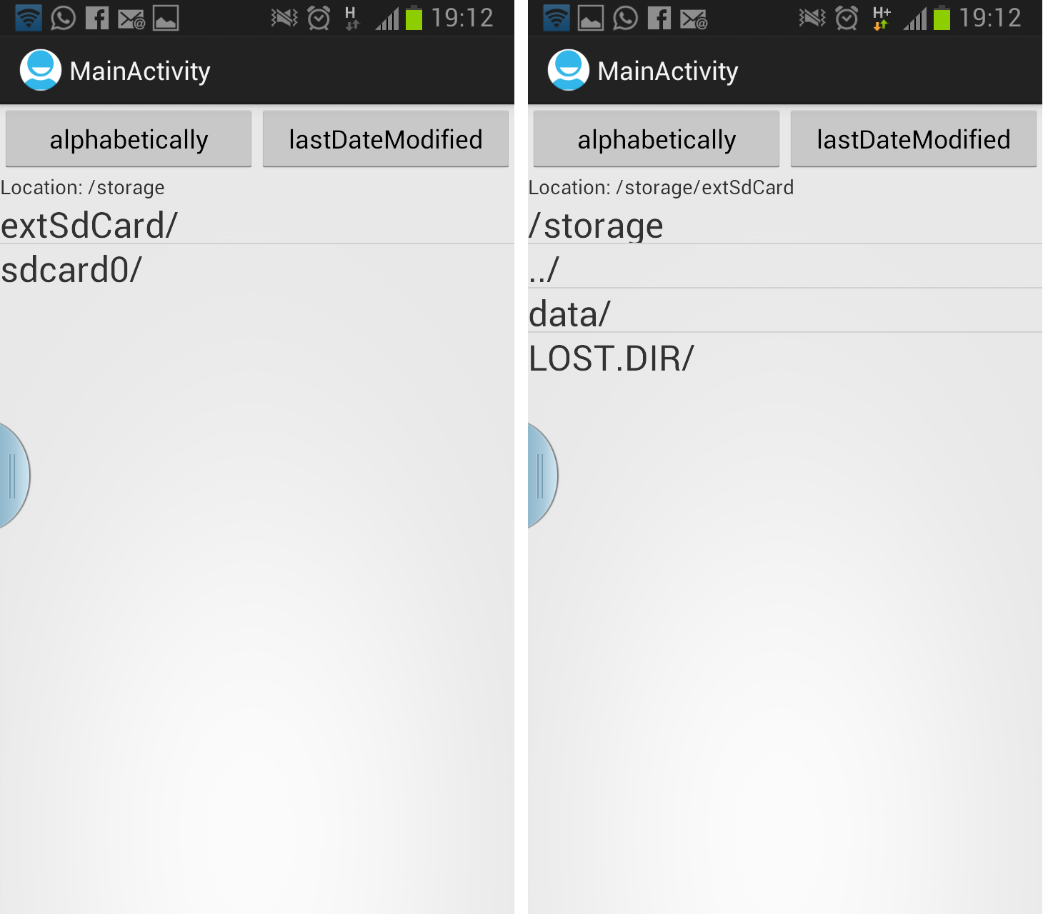 Androider File Explorer, access SD Card on Samsung Galaxy S3