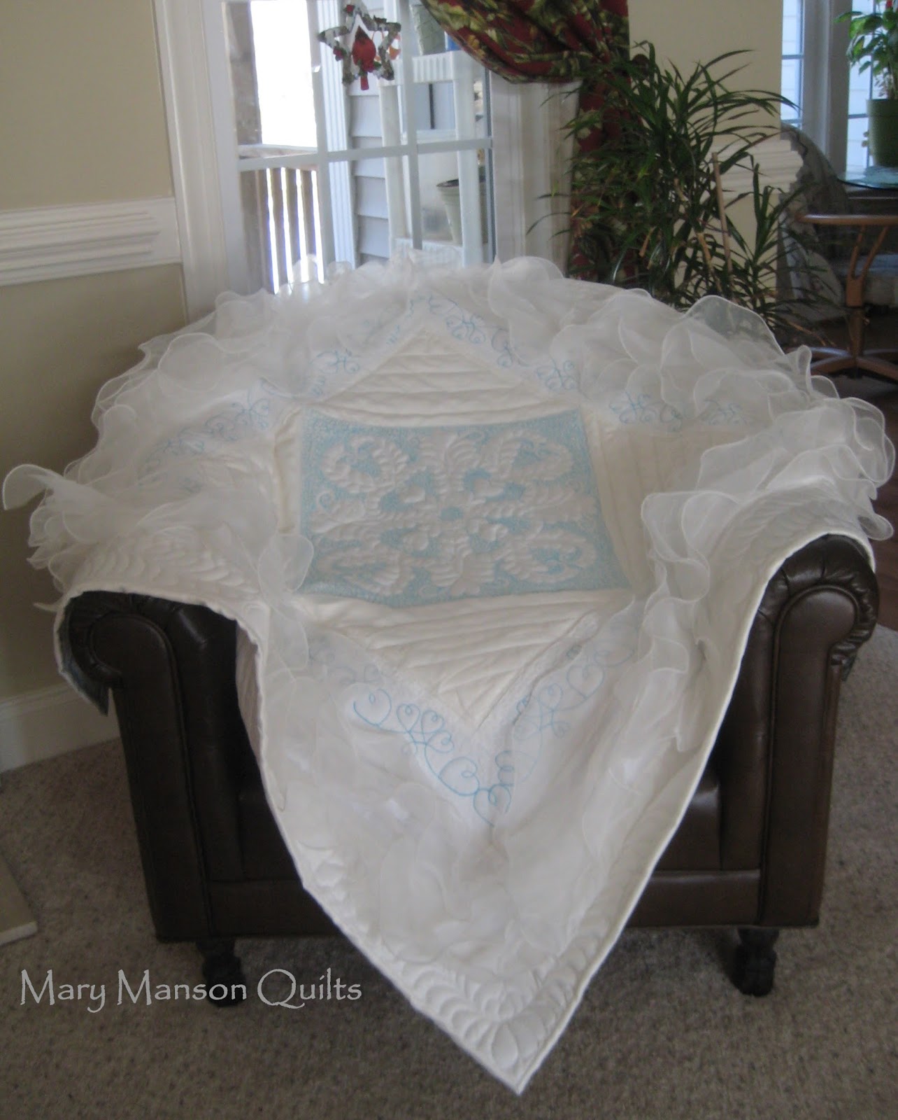 Mary Manson Quilts Finished Jennifer's Wedding Dress Quilt