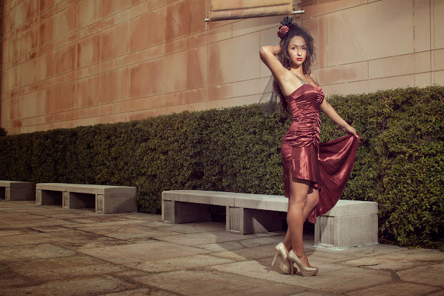 bronze cocktail dress by sonia chehade
