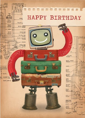 paulo viveiros retro robot birthday designs funny birthday card printables