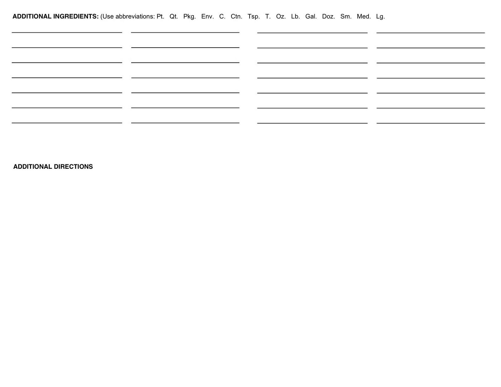 recipe forms