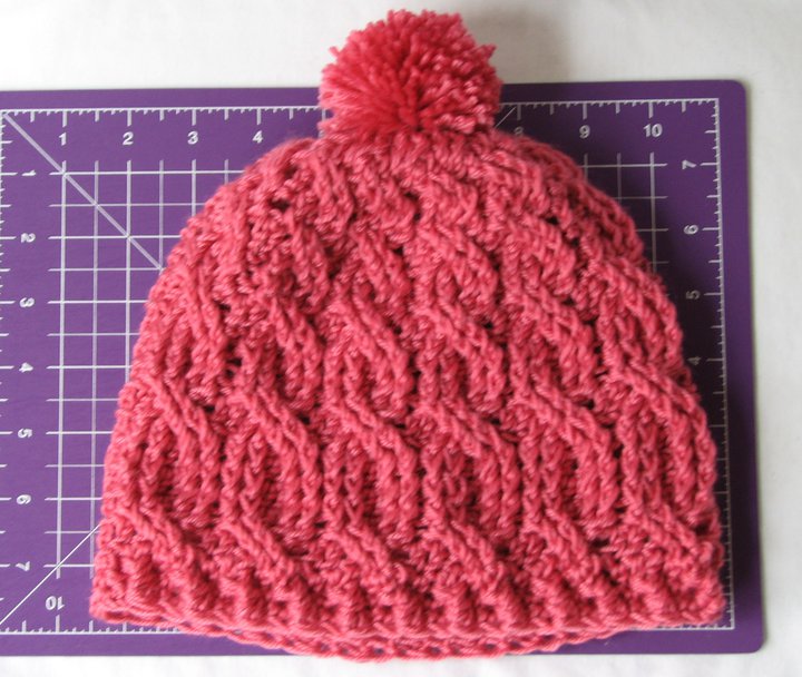 Crochet For Free Cable Crochet Beanie with Pom Pom