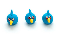Blue Angry birds iz tičino mase - Angry birds fondant