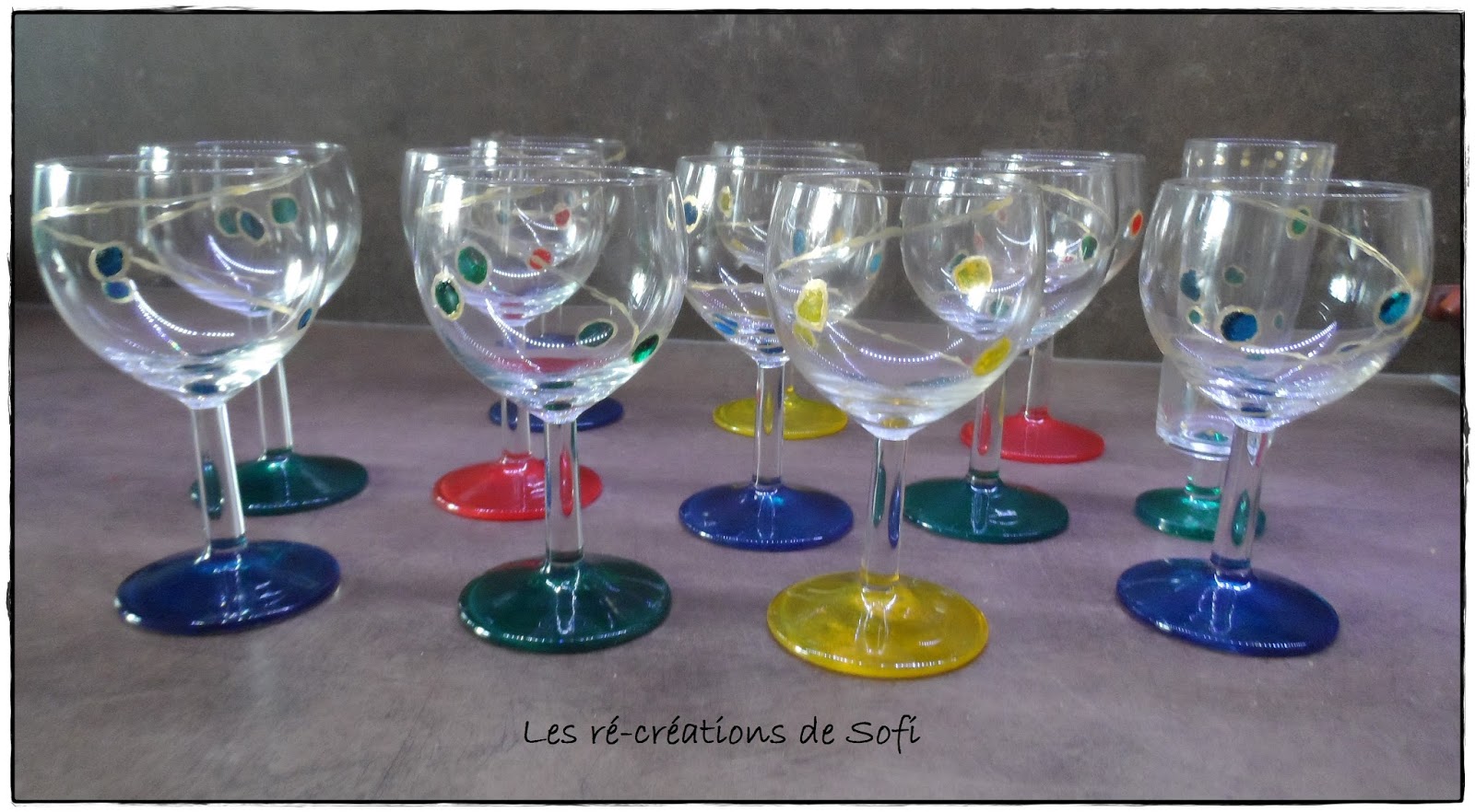 Les récréations de sofi Peinture sur verre verres ballon