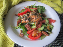 Holiday Grilled Wild Caught Salmon Salad with Pecans