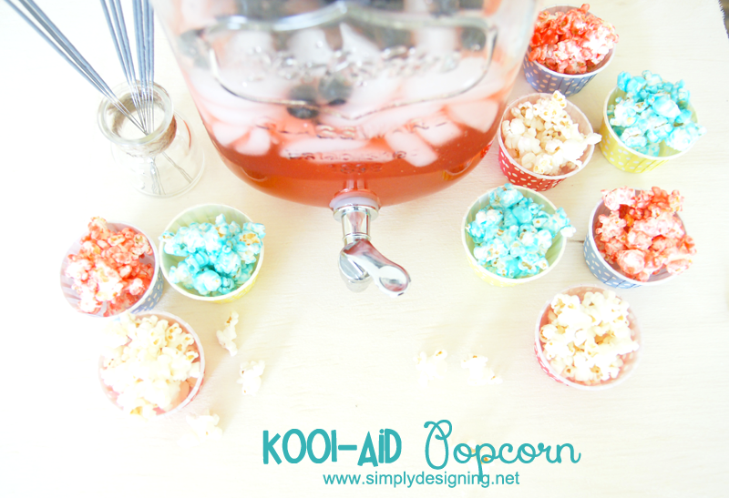 Kool-Aid Candied Popcorn | A fun, tasty and colorful twist on caramel popcorn! This is super simple to make too! Must pin for later! | #popcorn #recipe #koolaid #kooloff #shop