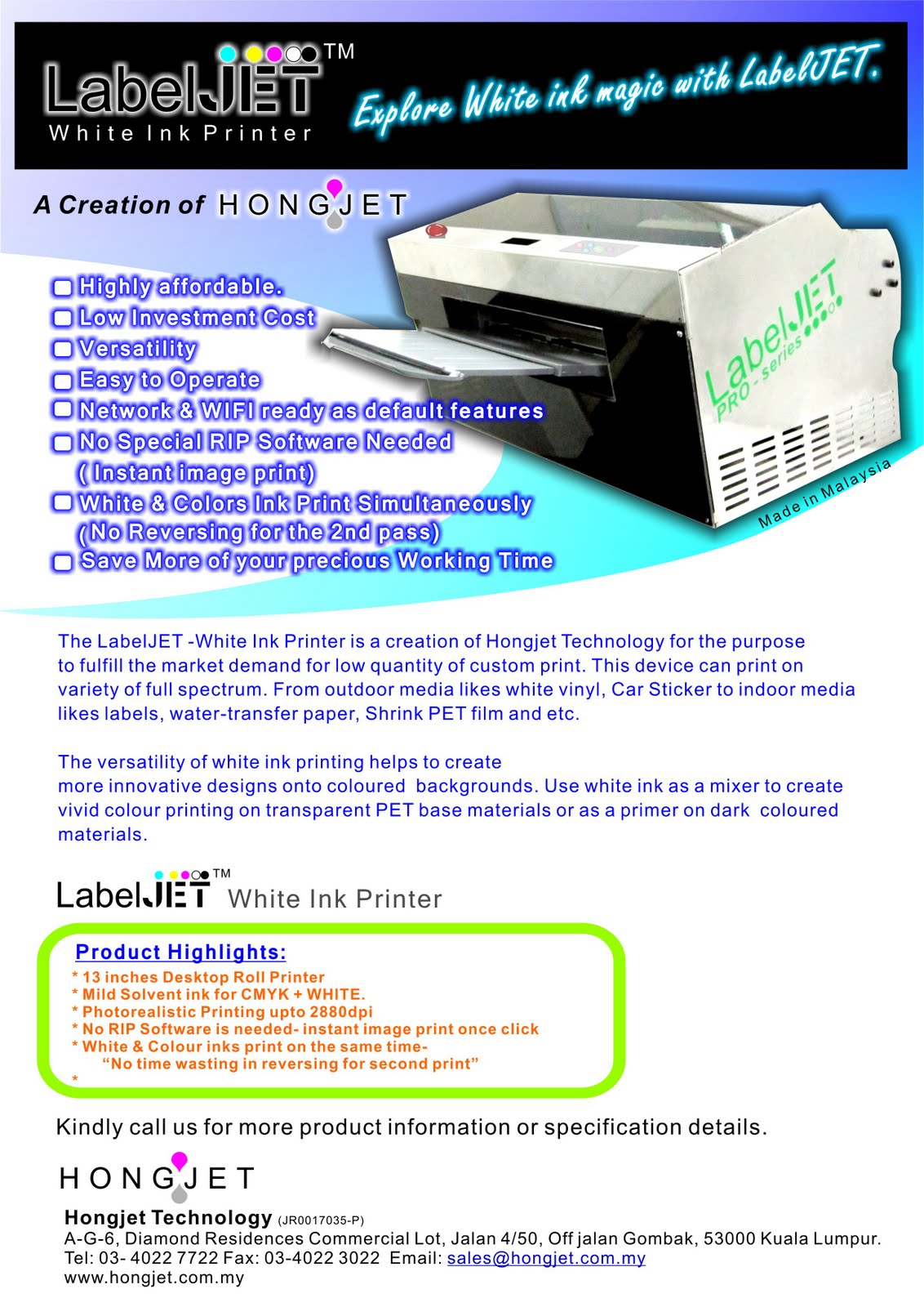 LabelJETWhite Ink Printer LabelJET A printer that can print WHITE!!