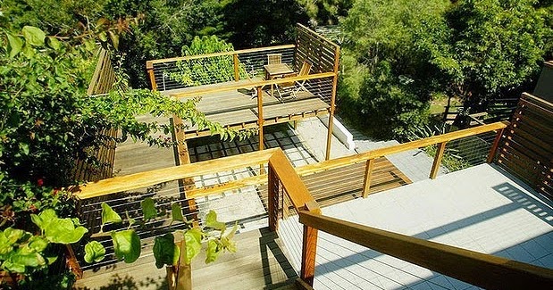 Backyard Landscaping Sloped Backyard Deck Ideas