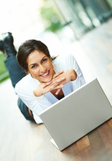 Woman working on her laptop Woman working on her laptop