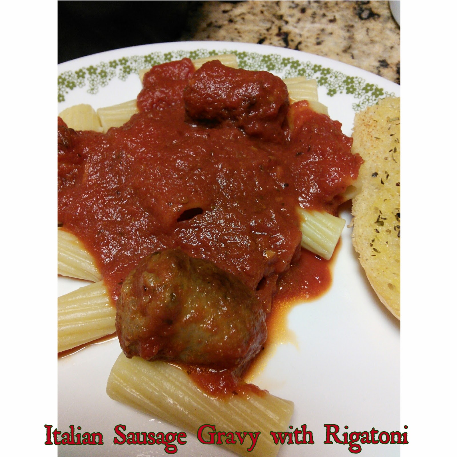 Hot Southern Mess Italian Sausage Gravy with Rigatoni