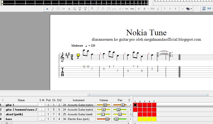 megahnanda aransemen lagu guitar pro blogger