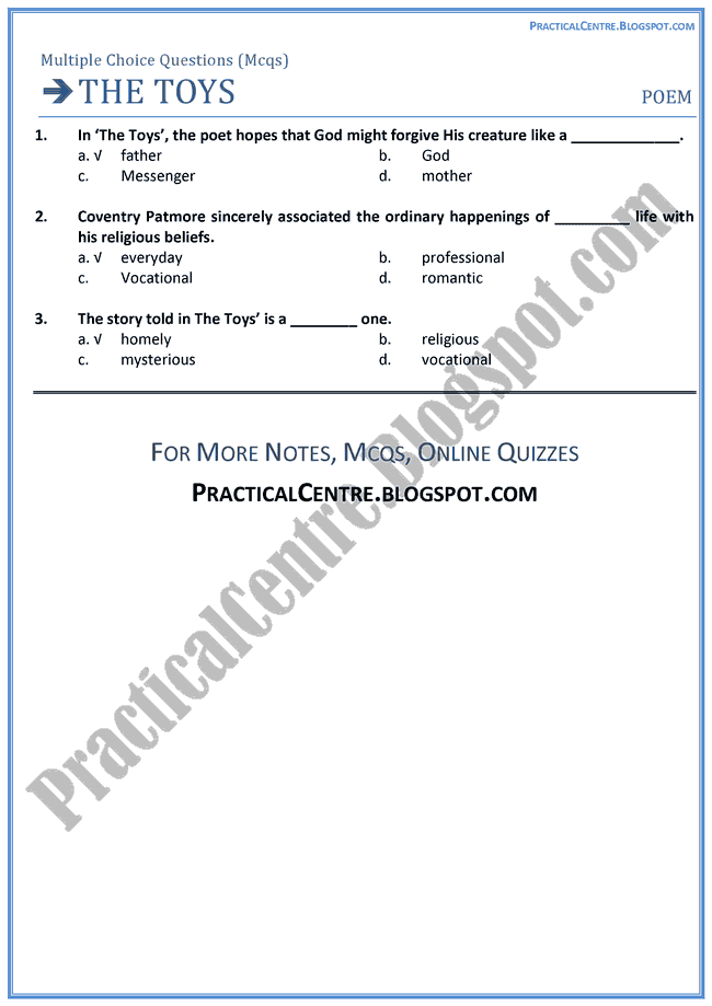 The-Toys-Poem-MCQs-English-XI