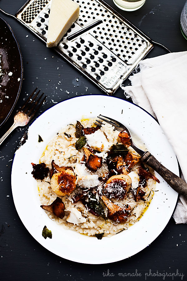 Chanterelle Risotto with Seafood and Prosciutto Bella Bonito