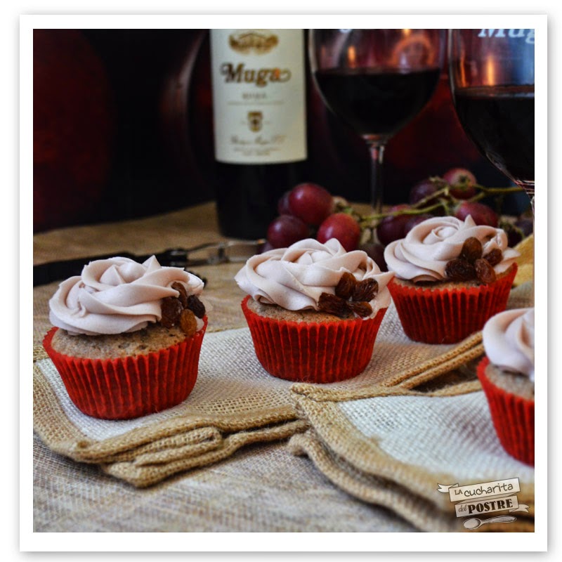 LA CUCHARITA DEL POSTRE: CUPCAKES DE VINO MUGA Y PASAS / RED WINE AND ...