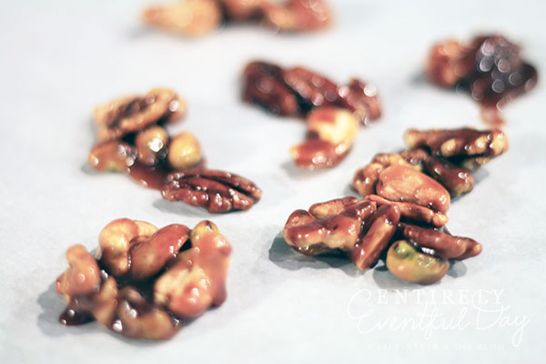 Easy maple candied nuts.