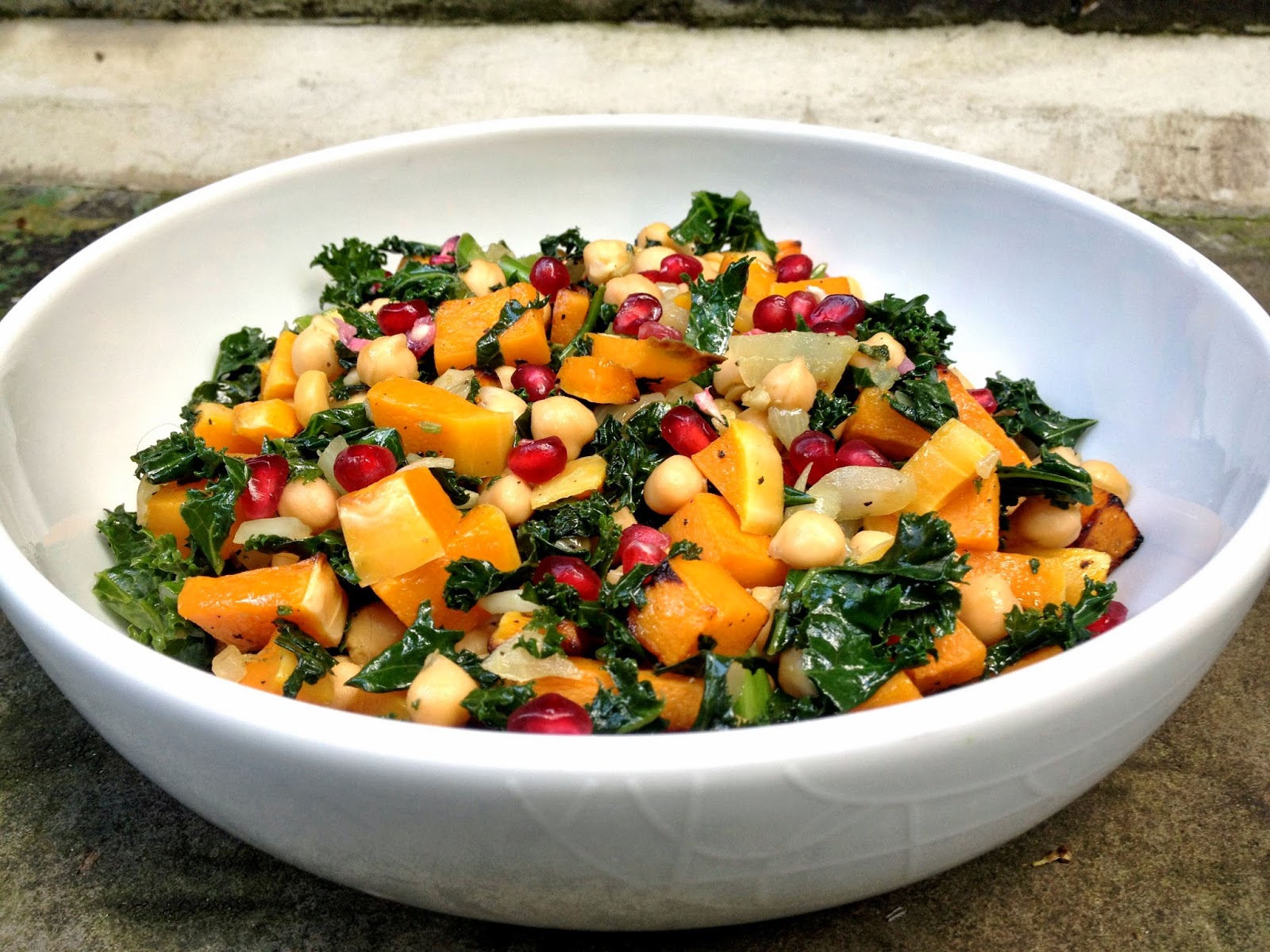 Not Just A Pretty Plate Butternut Squash, Kale and Chickpea Summer Salad