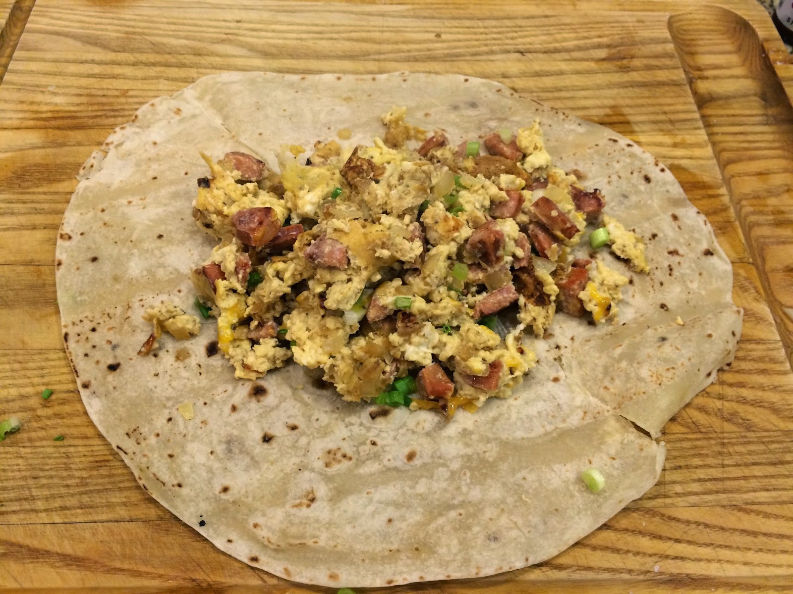 TASTE OF HAWAII PORTUGUESE SAUSAGE AND EGG BREAKFAST BURRITO