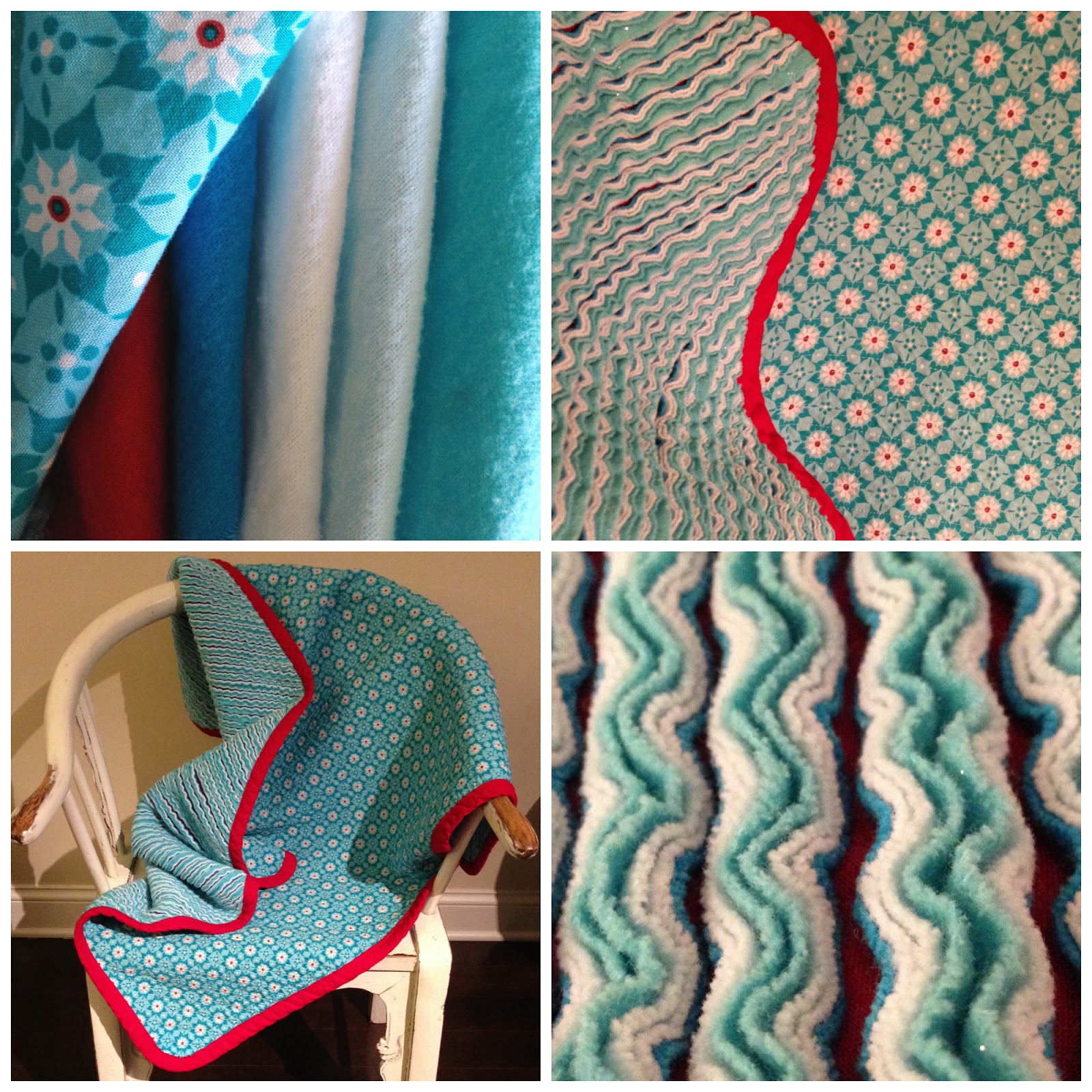 Muckety Mucked Sewing Reveal Hand Cut Chenille Blanket for Baby Boy Reid