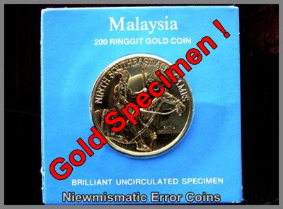 "Malaysia 200 Ringgit Gold Coin" 