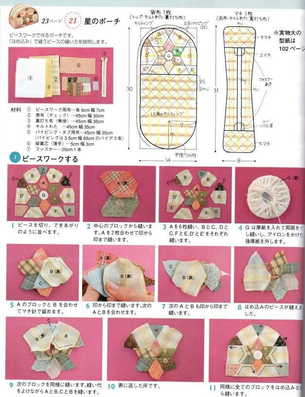 Японский журнал - пэчворк 2015. Сумки и косметички