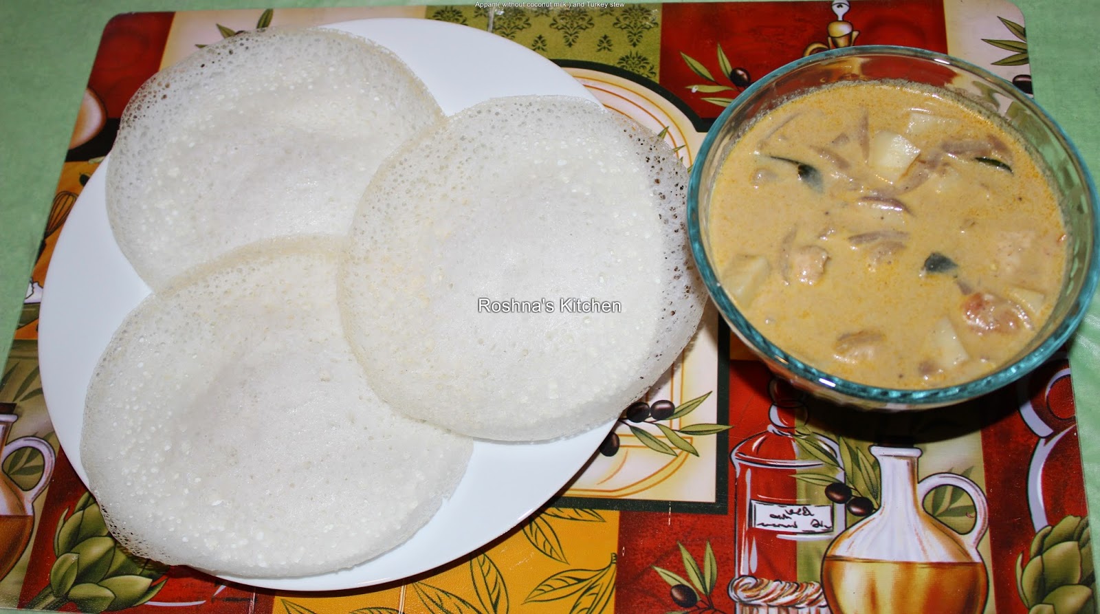 Appam Recipe ( without coconut milk ) and Turkey stew Recipe Easycooktips