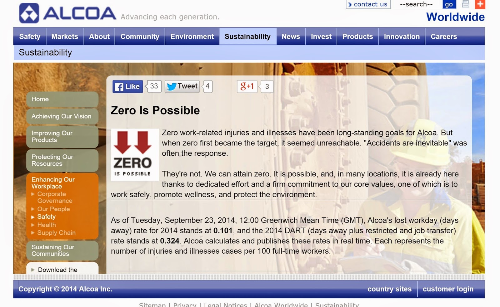 Aluminium Plant Safety Keep up the good work Alcoa!!