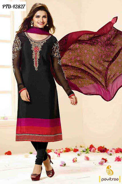 Prachi Desai Special Black Embroidery Salwar Suits