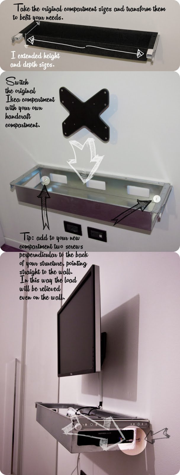Mini PC float-and-slide desk, IKEA Hackers