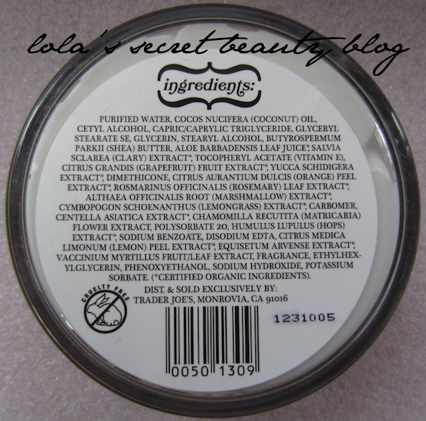 lola's secret beauty blog Trader Joe's Coconut Body Butter Review