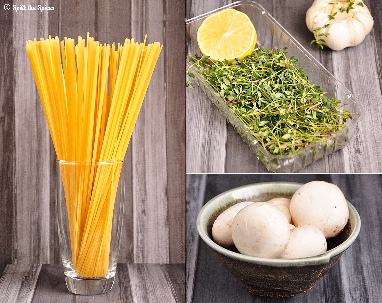 Linguine With Lemon, Garlic And Thyme Mushrooms Spill the Spices
